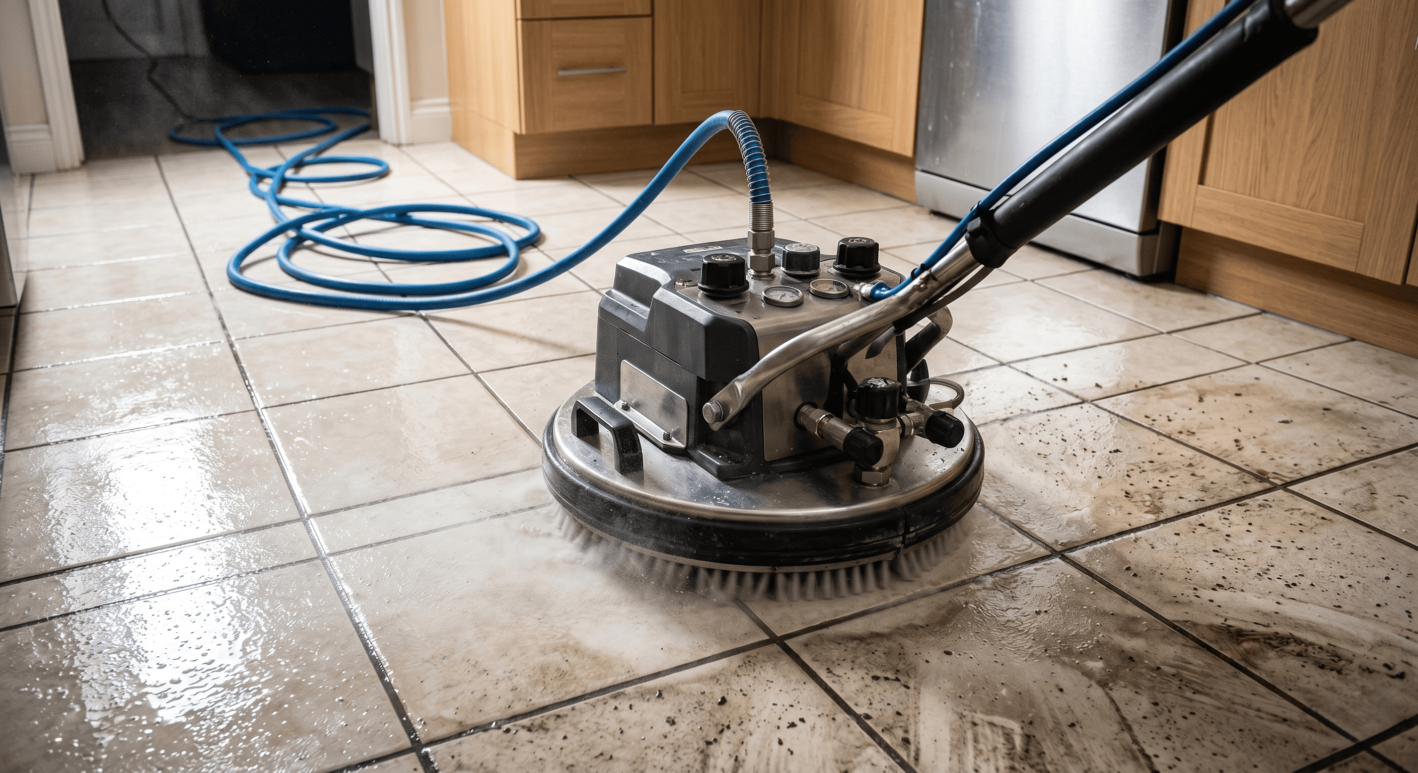 Tile & Grout Cleaning — Spiker action shot